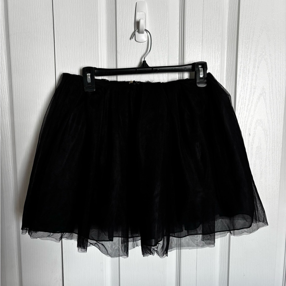 Oh Polly Black Layered Tulle Skater Mini Skirt Size 4